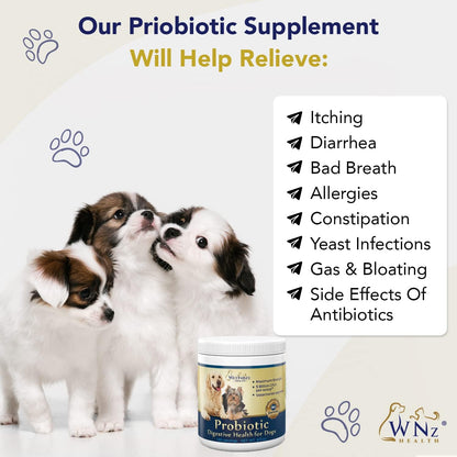 Probiotics for Dogs Digestive Health (Chicken & Bacon) - Probiotic Powder for Dogs