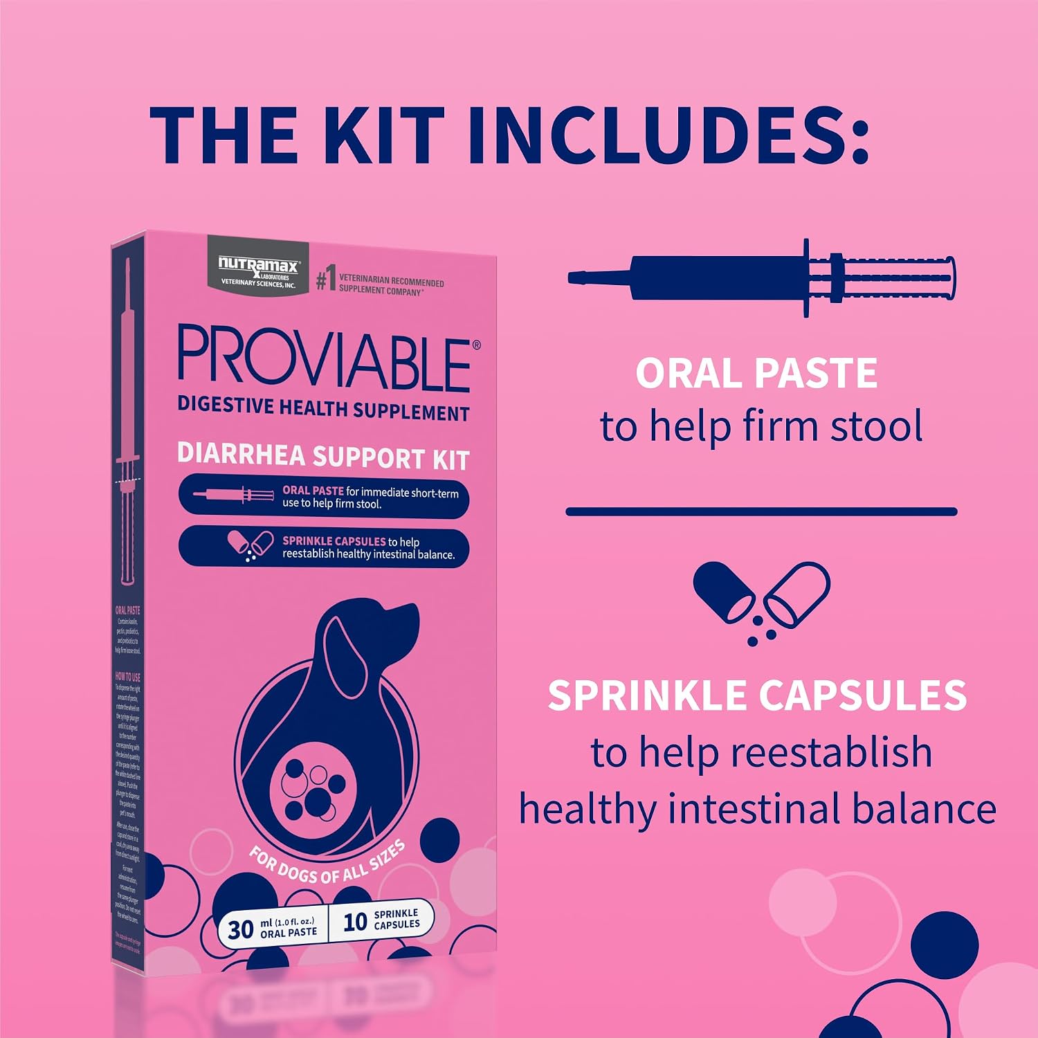 Nutramax Proviable Probiotics for Dogs – Diarrhoea Support Kit with Paste and Capsules - görsel 4