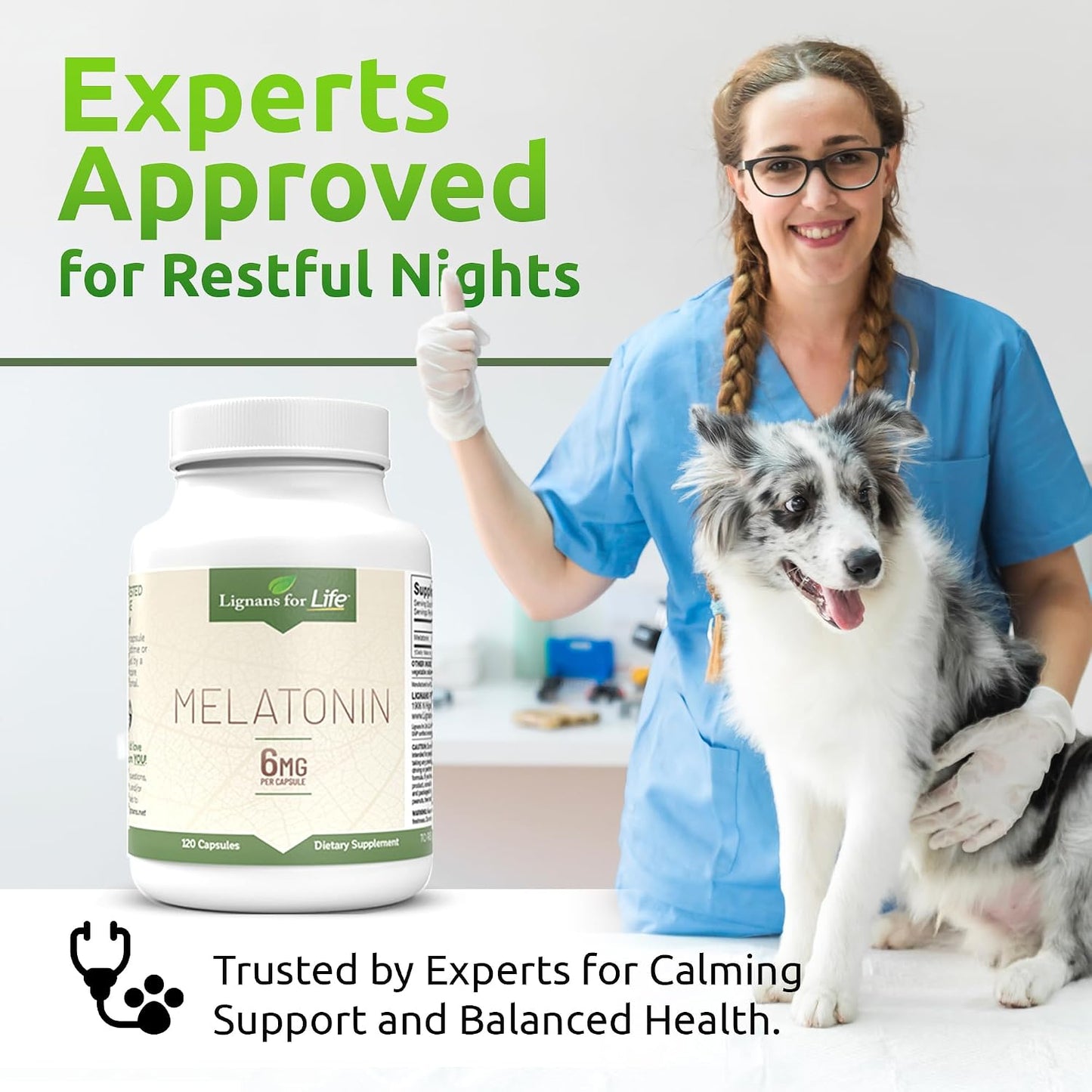 Melatonin for Dogs and People, 6mg - 120 Capsules - Capsules - Pet Supplement - Sleep Aid - görsel 7