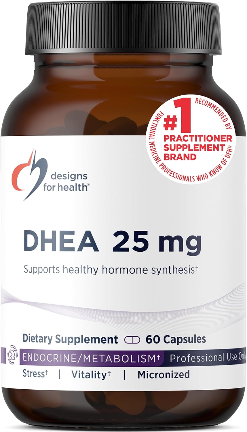 Designs for Health DHEA 25mg Food Supplement - 60 Capsules - görsel 1