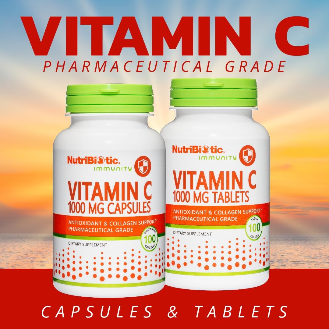 NutriBiotic Vitamin C 1000 mg, 250 Tablets – Pharmaceutical Grade L-Ascorbic Acid, Vegan, Non-GMO & Gluten Free - görsel 4