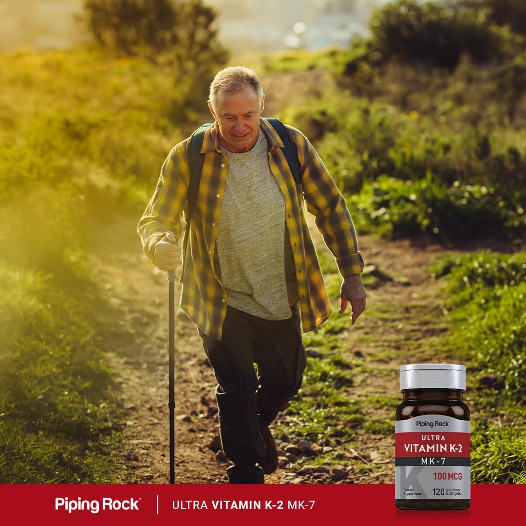 Piping Rock Ultra K2 with MK-7 100 mcg 120 Softgels - görsel 6
