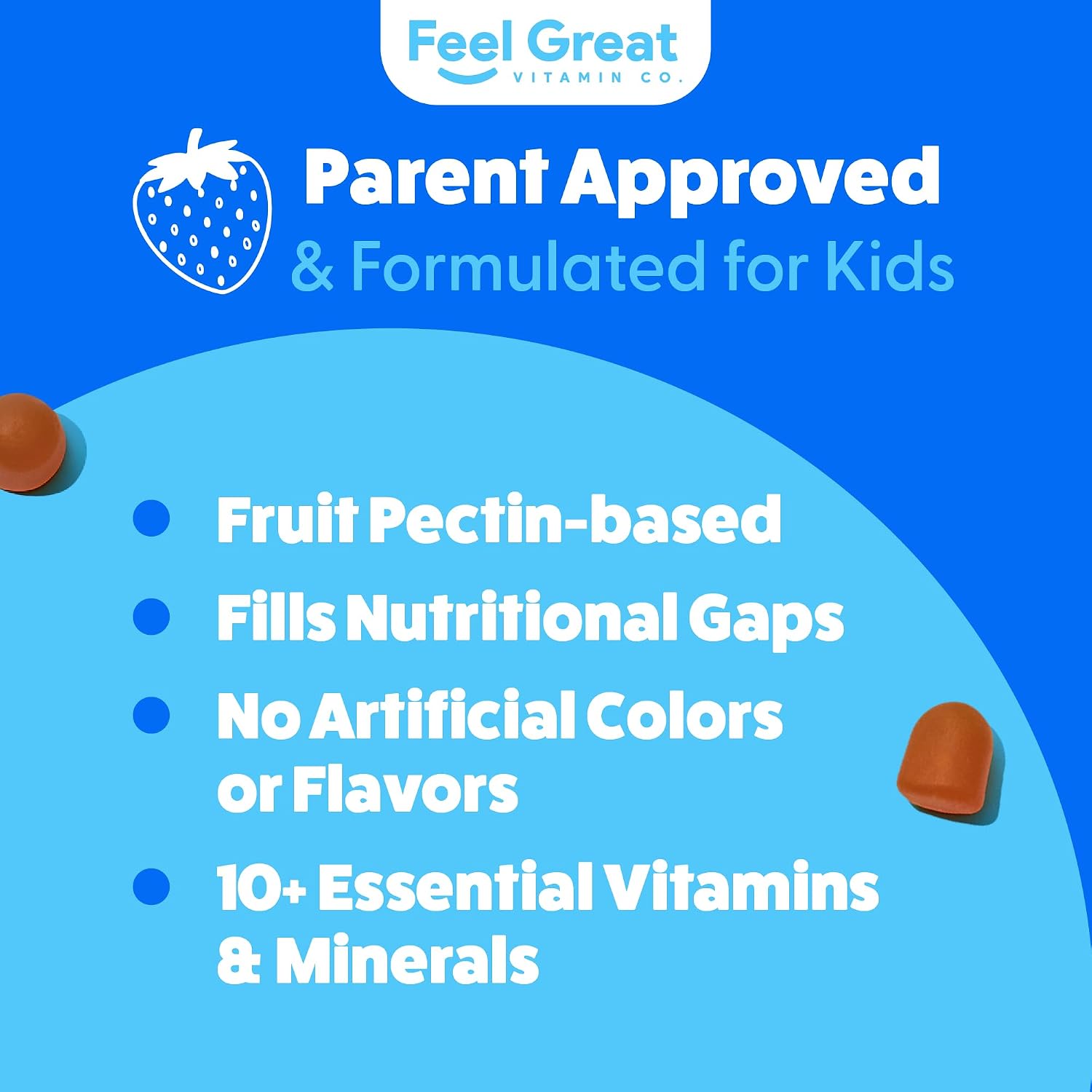 Feel Great Kids Multivitamin Gummies - Citrus & Strawberry Flavoured - 45-Day Supply - görsel 6