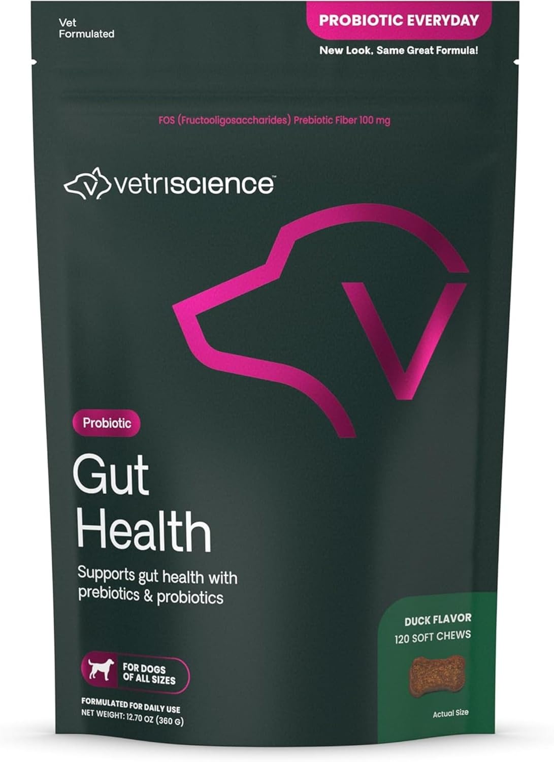 VetriScience Gut Health Chews - Probiotic Everyday Digestive Supplement for Dogs, Duck Flavour, 45 Chews - görsel 6