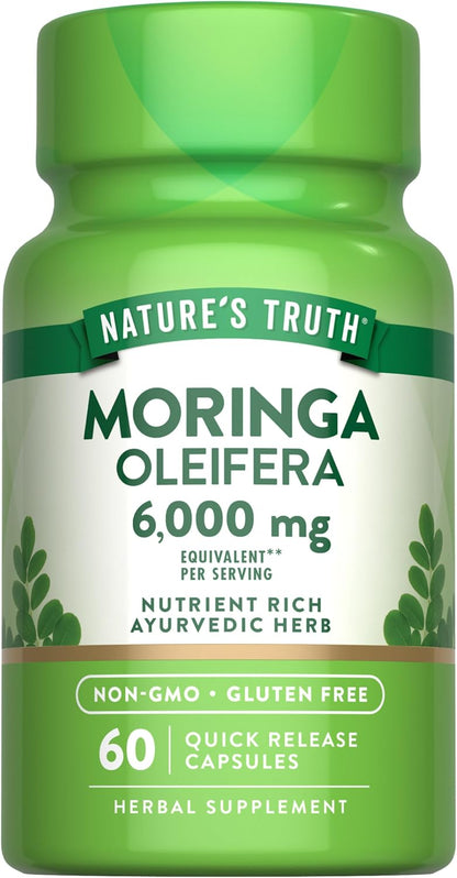 Nature's Truth Moringa Oleifera Capsules - Non-GMO, Gluten-free
