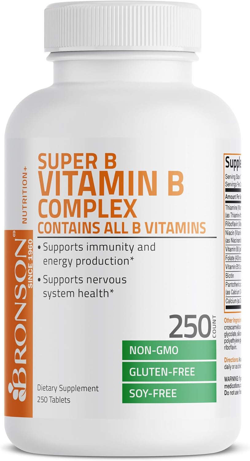 Bronson Vitamin B Complex | With B1, B2, B3, B6, Folic Acid & B12 | 250 Tablets - görsel 3