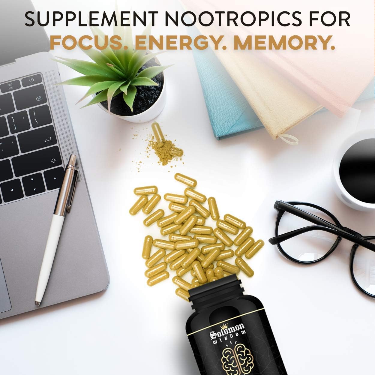 SOLOMON WISDOM Brain Booster – Nootropic Supplement for Memory & Focus, 60 Capsules - görsel 8