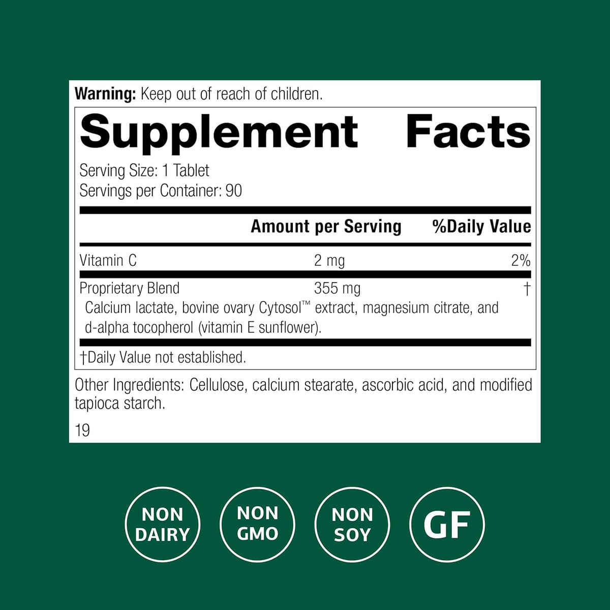 Standard Process Ovex - Daily Whole Food-Based Food Supplement - 90 Tablets (90 Servings) - görsel 2