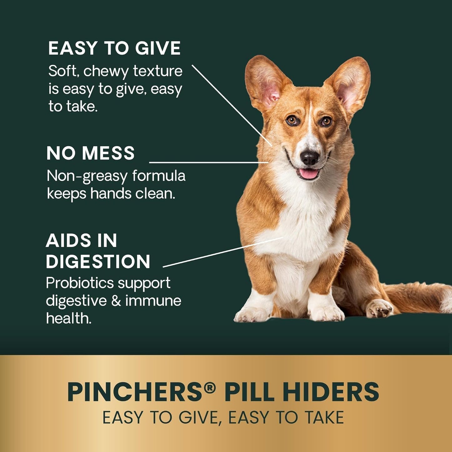 VetriScience Extra Large Pinchers Pill Hiders Chews, Non-Greasy Pill Wrap with Probiotics for Dogs, Chicken, 45 Count - görsel 4
