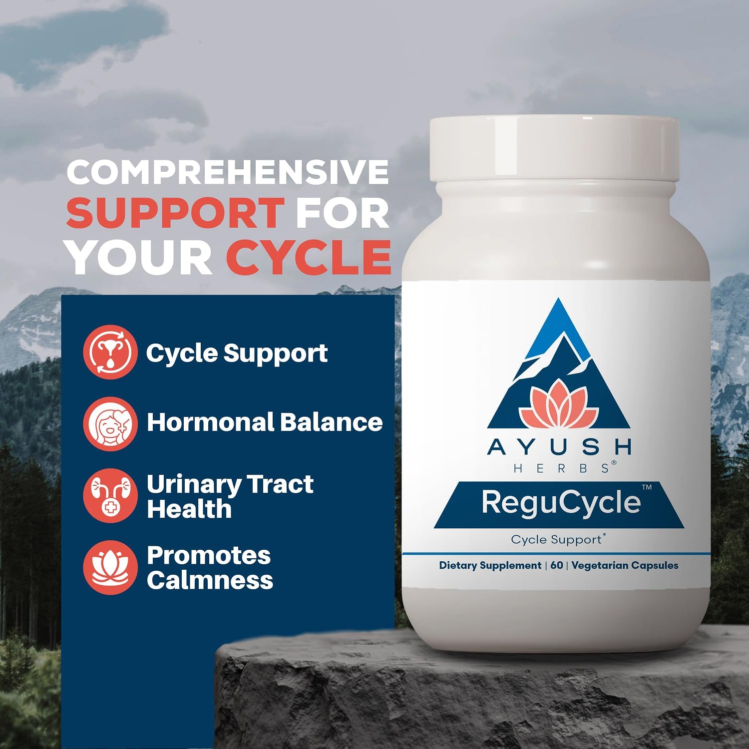 Ayush Herbs Regu-Cycle - Hormonal Balance for Women, 60 Servings - görsel 2