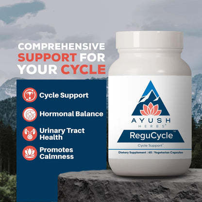 Ayush Herbs Regu-Cycle - Hormonal Balance for Women, 60 Servings
