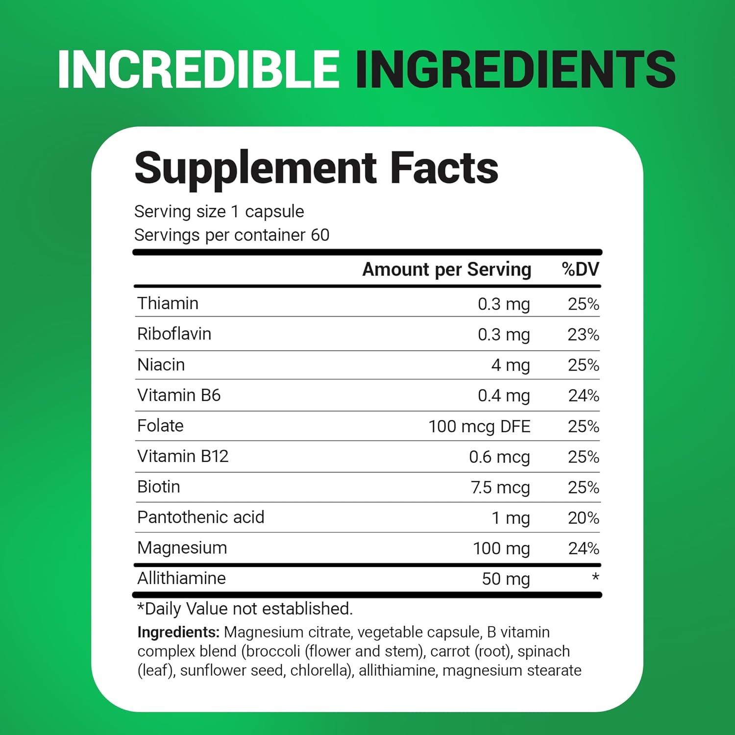 Dr. Berg Natural Vitamin B1 B6 B12 Complex with Allithiamine and Magnesium - 60 Capsules - görsel 7