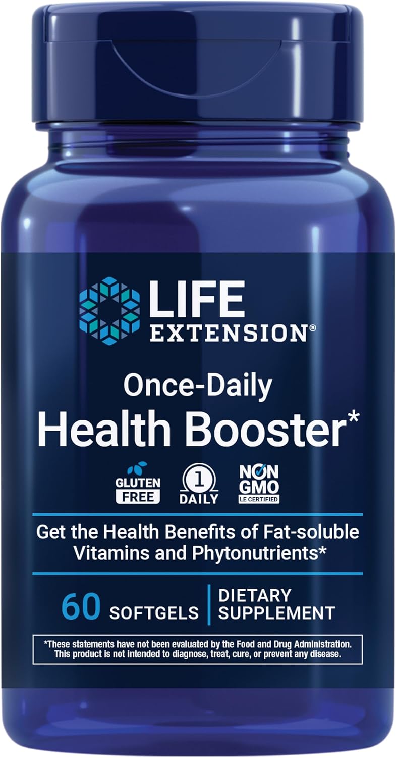Life Extension Once-Daily Health Booster - Vitamins E, K1 and K2, MacuGuard Blend for Eye, Bone and Heart Health - 30 Softgels - görsel 10