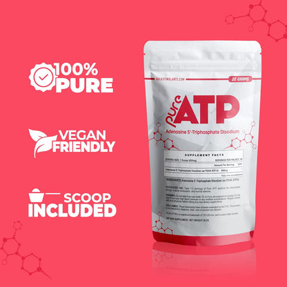 BulkStimulants Pure ATP Adenosine Triphosphate Powder – Increase Energy, Endurance, Strength, Recovery & Muscle Pump – 20 Grammes