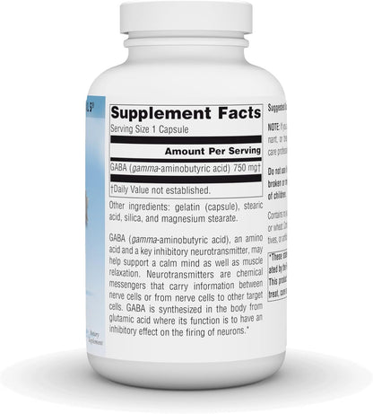 Source Naturals Serene Science GABA, 750mg - 180 Capsules