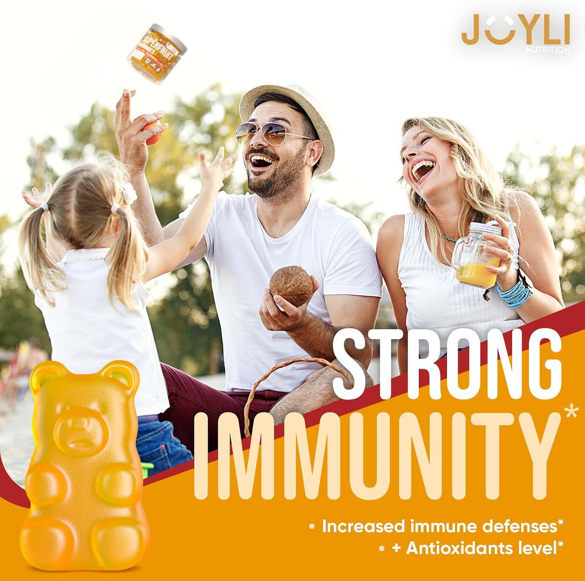 Joyli Superfruit Gummies – Sugar-Free Multivitamin Gummies for Adults with Goji, Elderberry, Vitamins A, C, D & E - görsel 4