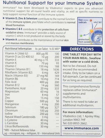 Immunace Multivitamin Supplement, 2-Pack (60 Tablets)