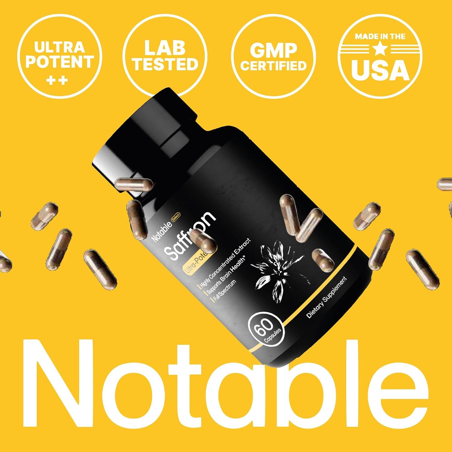 Notable Ultra-Potent Saffron Extract Capsules | 30mg | 60-Day Supply - görsel 8