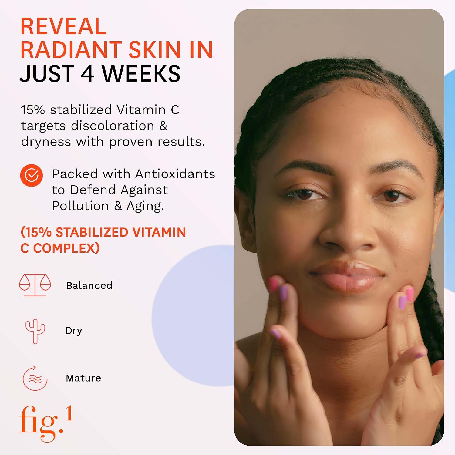 Fig.1 Vitamin C 15% Face Serum – Nourishing, Hydrating, Anti-Wrinkle Antioxidant Serum for Face – 30 ml - görsel 2