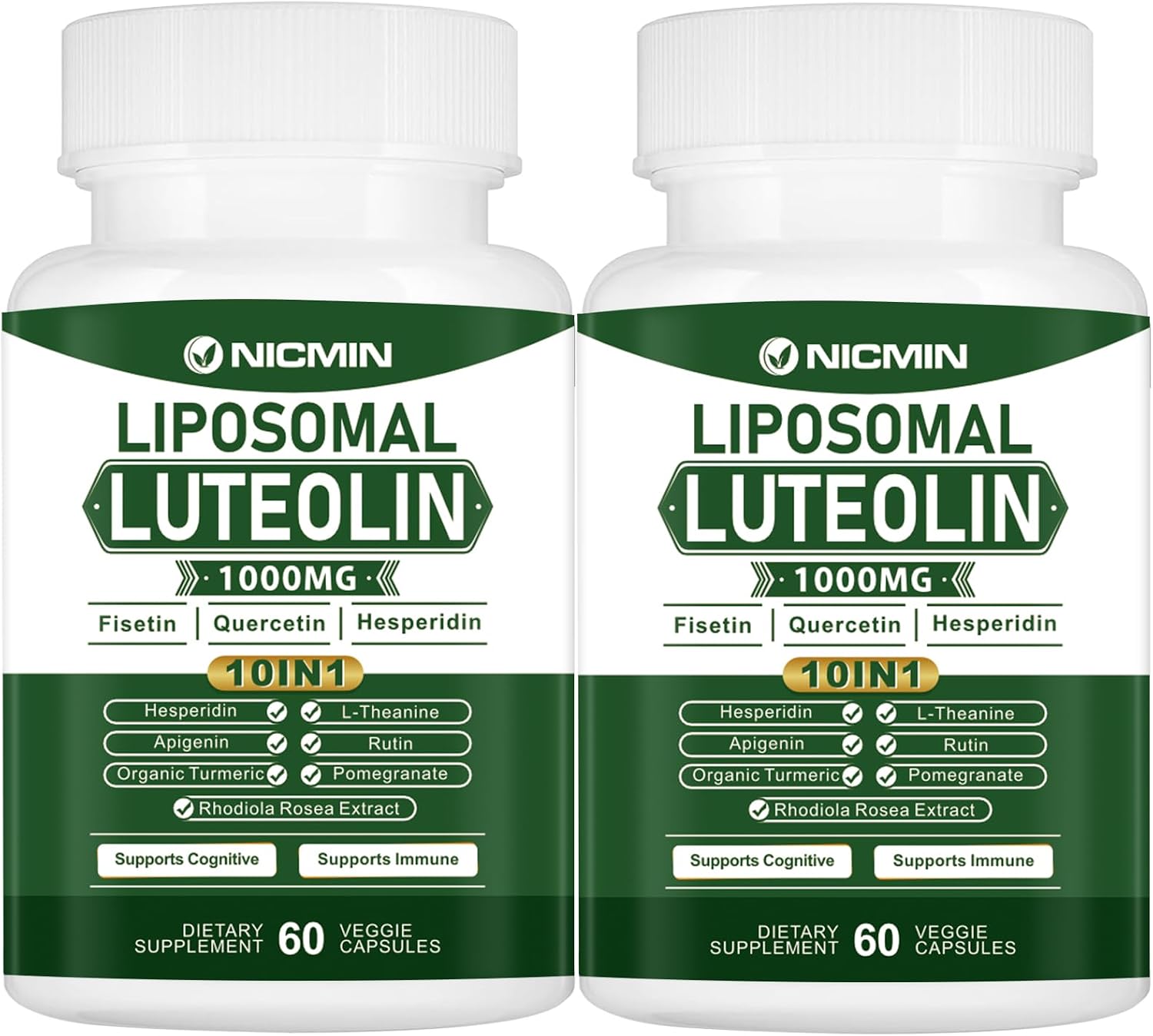 NICMIN Liposomal Luteolin 1000mg – Maximum Absorption Supplement, 120 Capsules - görsel 1