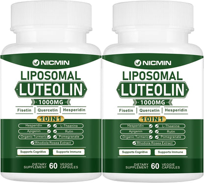 NICMIN Liposomal Luteolin 1000mg – Maximum Absorption Supplement, 120 Capsules
