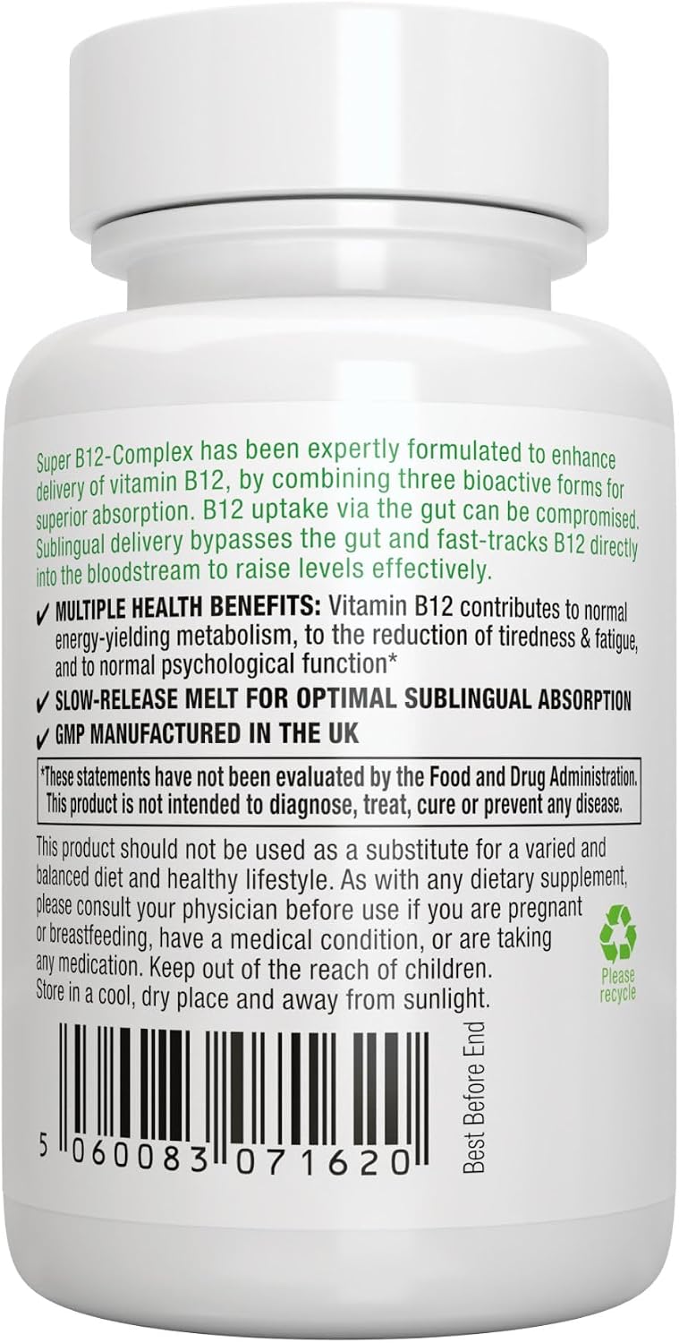 Igennus Sublingual Vitamin B12 Complex 1000mcg - Triple Bioactive B12 - görsel 7