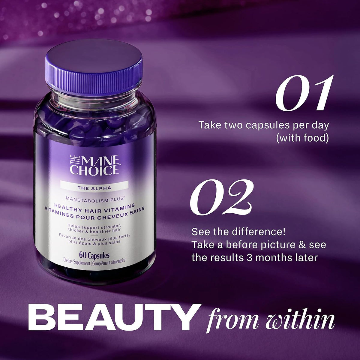 The Mane Choice MANETABOLISM Plus Healthy Hair Growth Vitamins - Supplements for Longer, Thicker, Healthier Hair - Hair, Skin & Nails Vitamins for Women & Men (60 Capsules) - görsel 3
