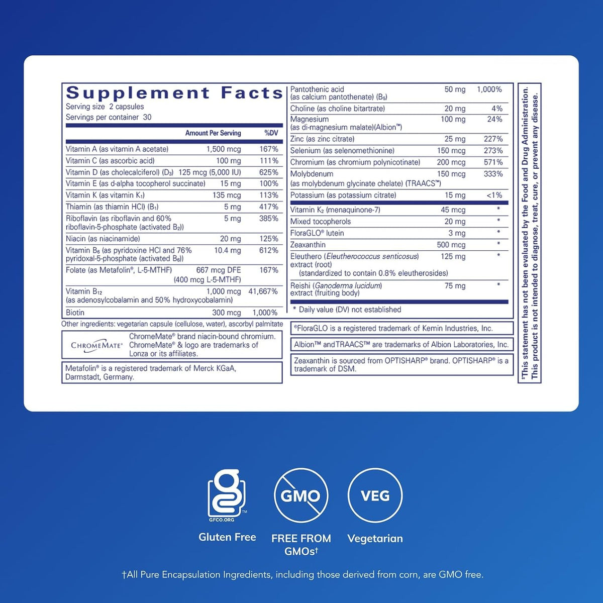 Pure Encapsulations PureResponse Multivitamin – Nutritional Formula with Eleuthero (60 Capsules) - görsel 2