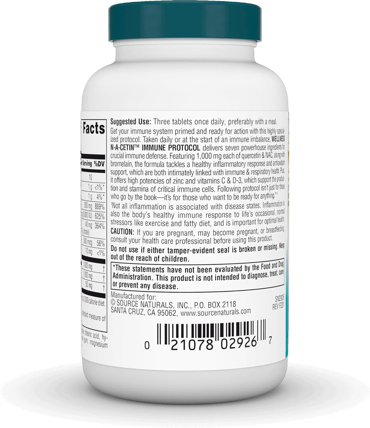 Source Naturals Wellness N-A-Cetin Immune Protocol - Crucial Immune Defence - 30 Tablets - görsel 3