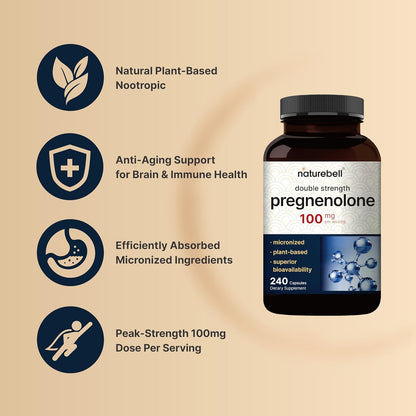 NatureBell Pregnenolone 100mg – 240 Micronised Capsules