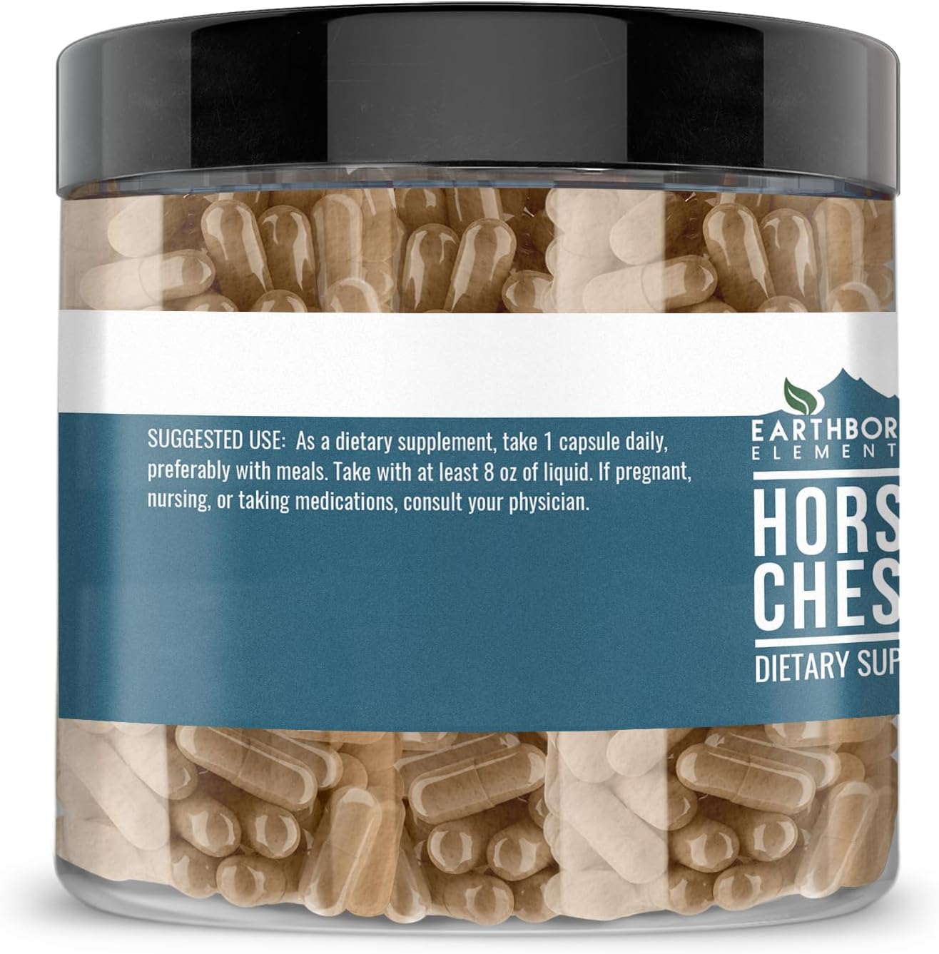 Earthborn Elements Horse Chestnut 200 Capsules, Pure & Undiluted, No Additives - görsel 3