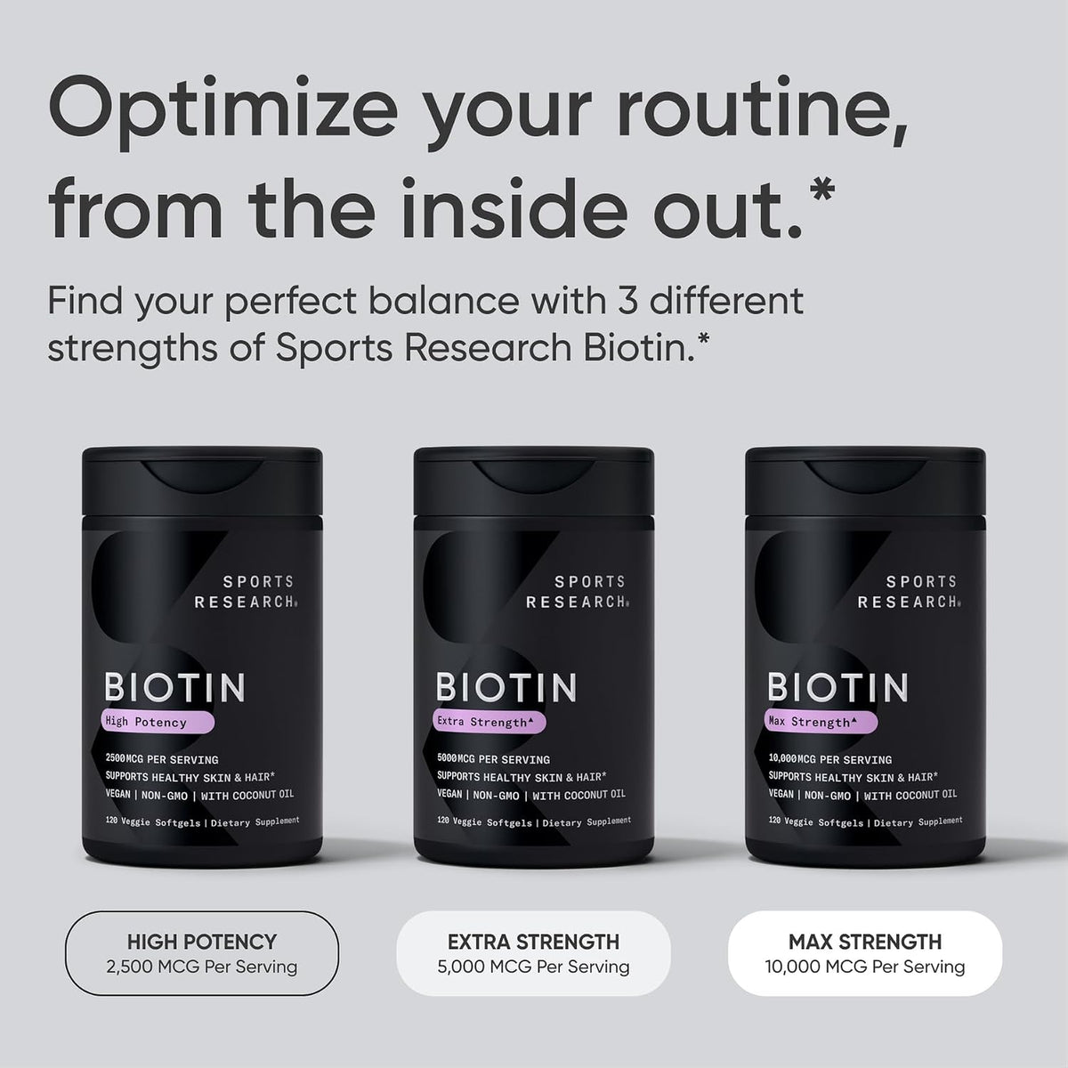 Sports Research Biotin 5,000mcg with Organic Coconut Oil - Vitamin B7 for Healthy Hair and Skin Support - Vegan, Non-GMO, Gluten & Soya-Free - 30 Veggie Softgels - görsel 7