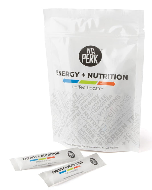 VitaPerk Flavourless Energy Drink Powder - – Vitamin B Complex: Includes B12, B6, and other B vitamins to – Image 1