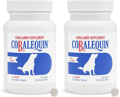 Nutramax Cobalequin B12 for Dogs – Oral Cobalamin Supplement with Folate, 45 Chewable Tablets