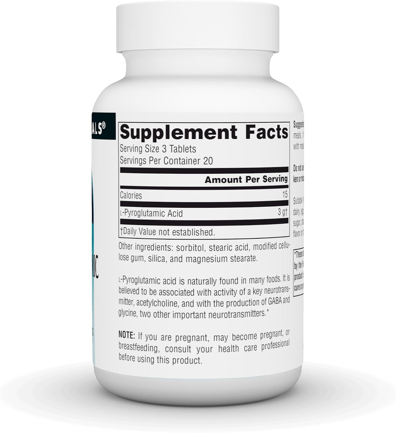 Source Naturals L-Pyroglutamic Acid - 1000 mg - 60 Vegetarian Tablets - görsel 3