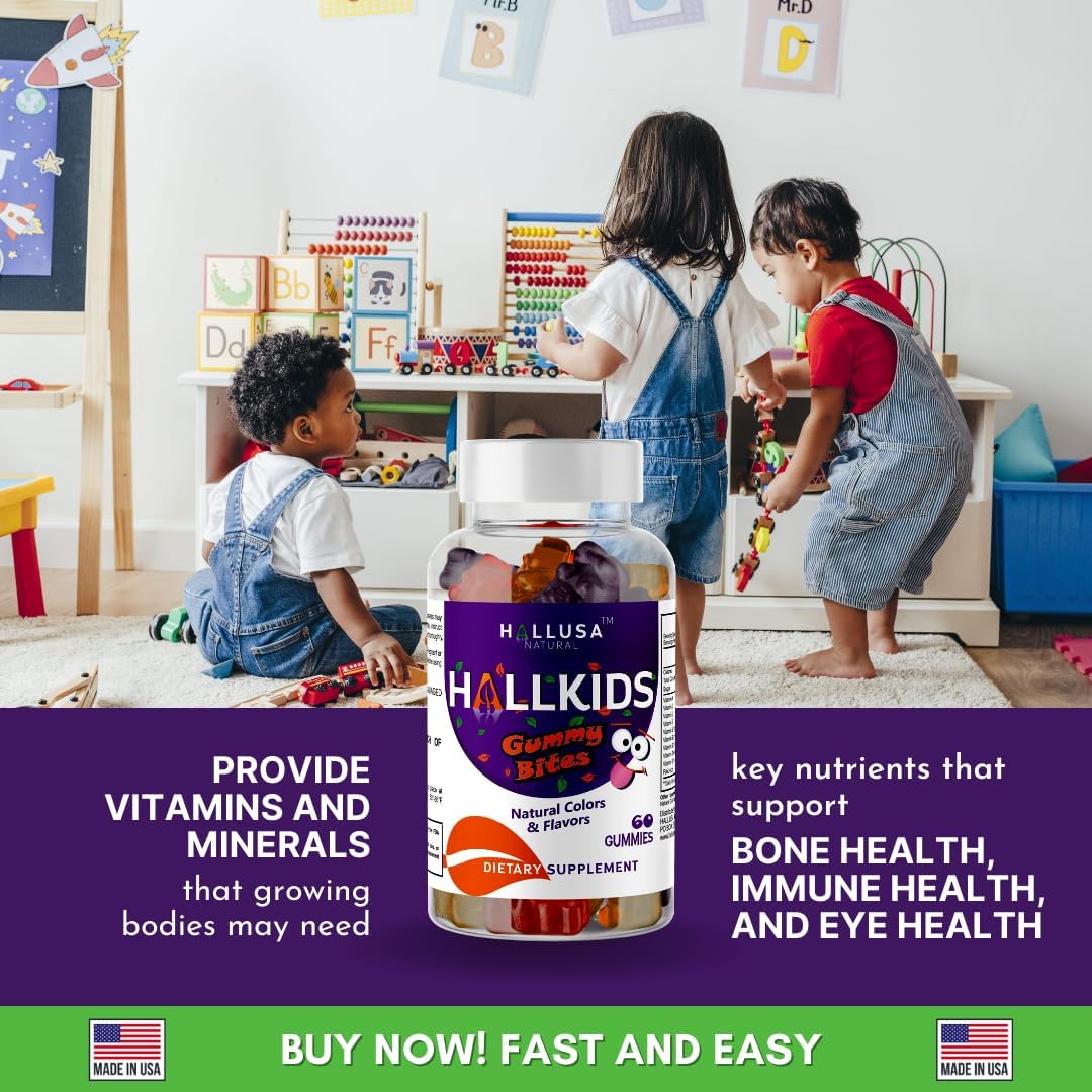 Hallusa Natural Kids Multivitamin Gummies – Immune Support, Energy & Growth for Children - görsel 3