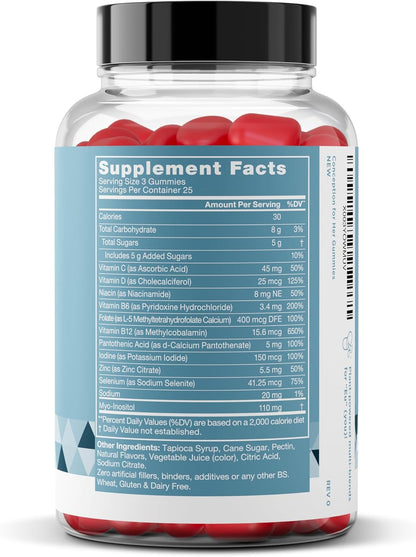 Conception for Her Fertility Gummies - Strawberry Pectin Gummies with Myo Inositol and Folate (75 Gummies)