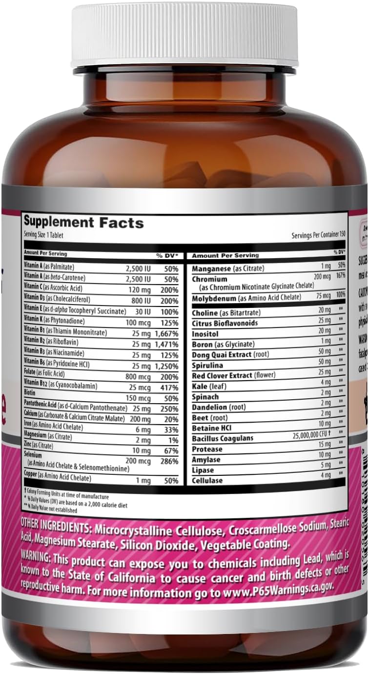 Amazing Nutrition Women's One Multivitamin – Food Based, 150 Tablets (5-Month Supply) - görsel 5