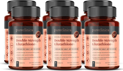 pureclinica Glutathione 1000mg – 120 Tablets (2-Pack) | High Strength with Glutathione, ALA & Vitamin C