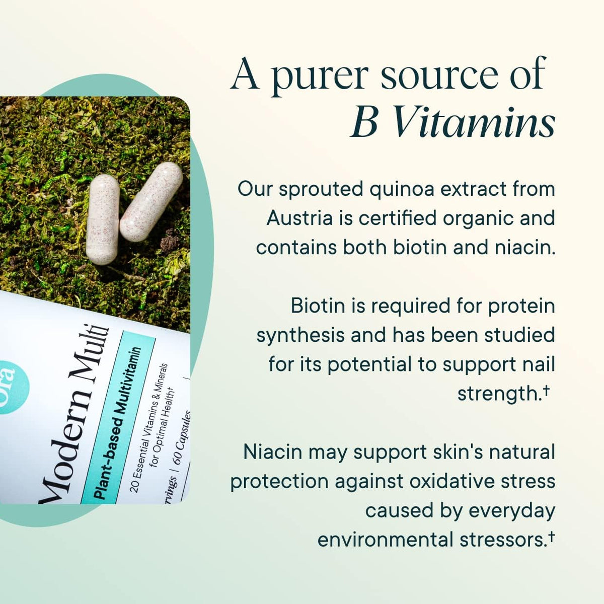 Ora Organic Plant-Based Multivitamin for Women and Men, Blue Light Protection, 60 Vegan Capsules - görsel 2
