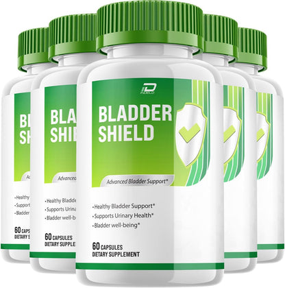 Bladder Shield Supplement for Men – BladderShield Pills Advanced Formula (5 Pack, 300 Capsules)