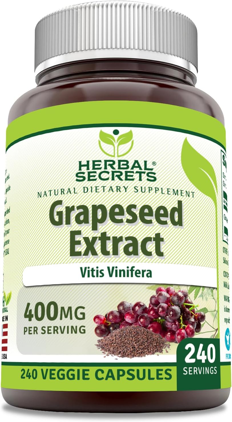 Herbal Secrets Grapeseed Extract 400 mg – 120 Veggie Capsules (Pack of 2) - görsel 9
