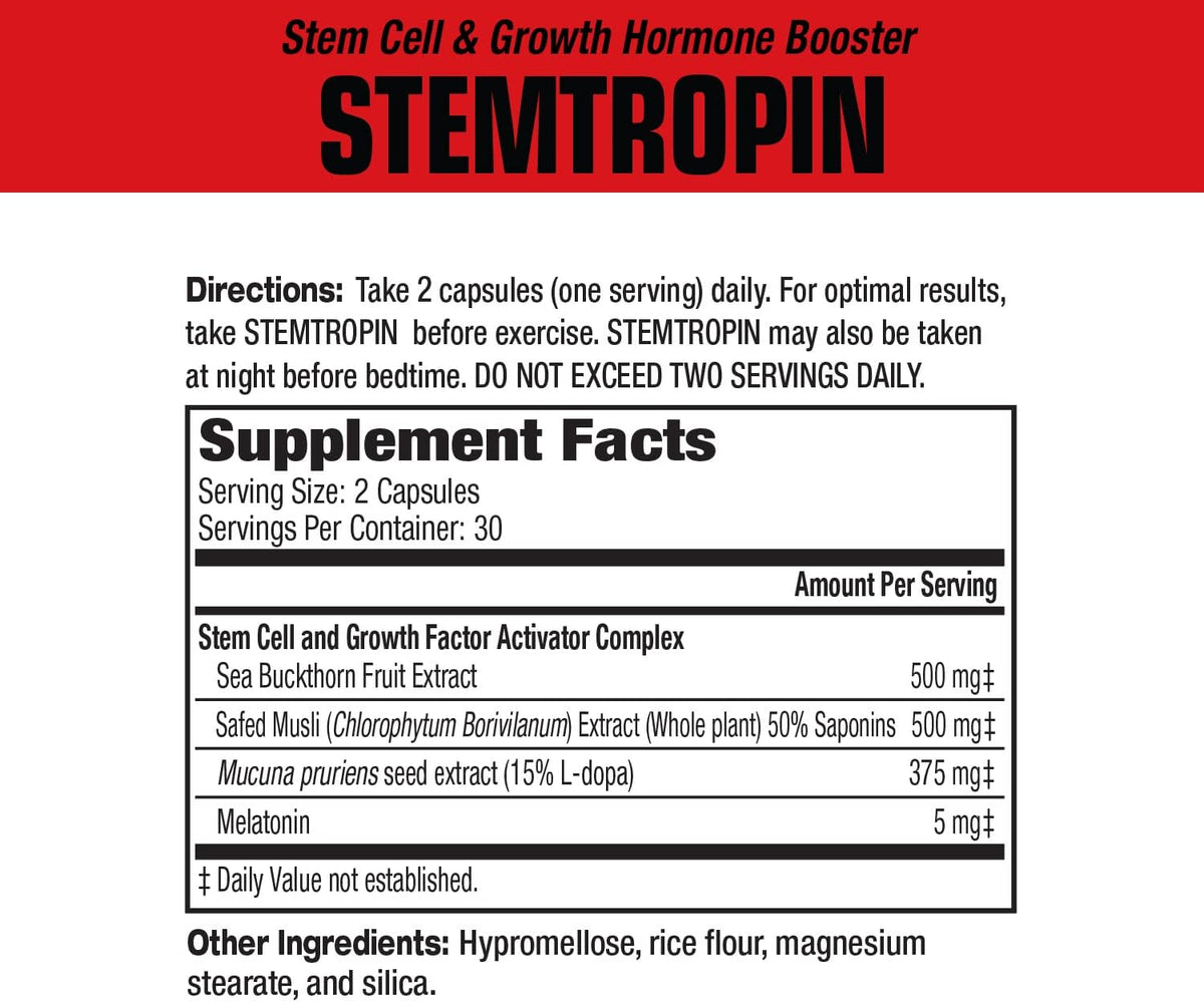 MuscleMeds STEMTROPIN – Stem Cell & Growth Factor Booster (60 Veggie Capsules) - görsel 2