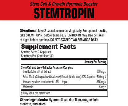 MuscleMeds STEMTROPIN – Stem Cell & Growth Factor Booster (60 Veggie Capsules)