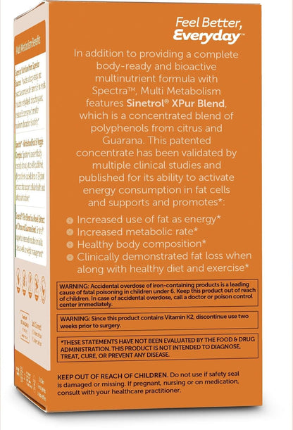 Zahler Multivitamin Metabolism + Weight Management Support with Iron, 60 Capsules