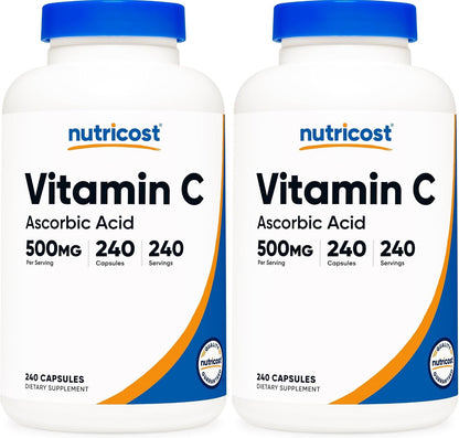 Nutricost Vitamin C 500mg, 240 Capsules, Vegetarian, Gluten-free & Non-GMO