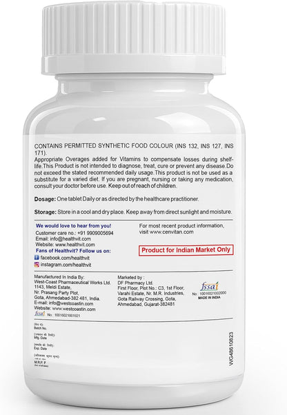 Healthvit Cenvitan Men Multivitamins and Multiminerals Tablets – 60 Count