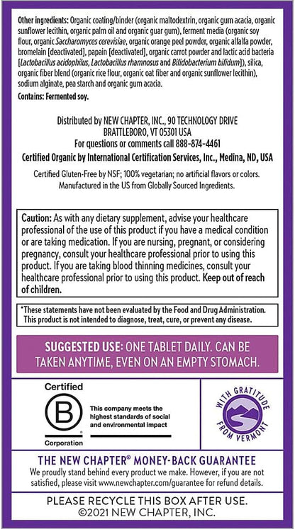 New Chapter Women's Multivitamin, Every Woman's One Daily 40+, Fermented with Probiotics + Vitamin D3 + B Vitamins + Organic Non-GMO Ingredients - 24 Count