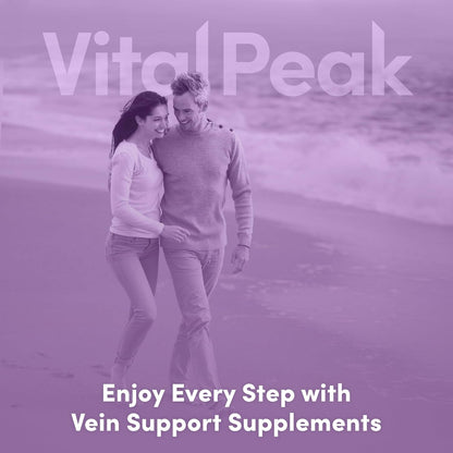 Vital Peak Vein Care Blend - Circulation & Vein Support Supplement with Rutin, Horse Chestnut, Butcher's Broom & Citrus Flavonoids - Vegetarian, Non-GMO, Gluten-free - 60 Capsules