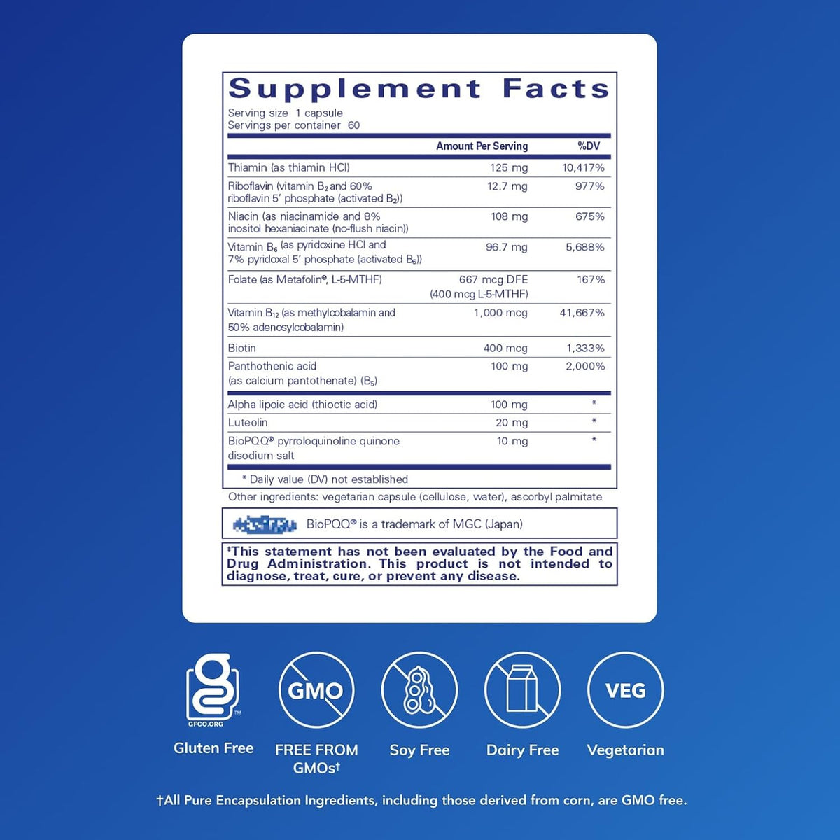 Pure Encapsulations Ultra B-Complex with PQQ - görsel 2